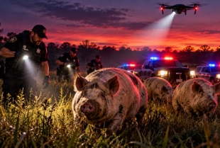 Policija satima tražila lavicu od 136 kg: Podigli dronove, stigla pojačanja, a onda pronašli – debele svinje